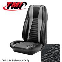 1971-73 Mustang Mach 1 Sport Seat Upholstery Set (Front Only) Black w/ Black Stripe