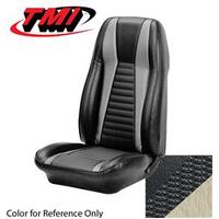 1971-73 Mustang Mach 1 Sport Seat Upholstery Set (Front Only) Black w/ White Stripe