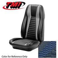 1971-73 Mustang Mach 1 Sport Seat Upholstery Set (Front Only) Medium Blue w/ Medium Blue Stripe