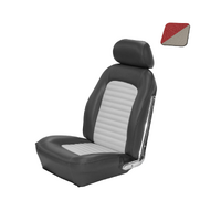 1964.5-66 Mustang Standard Sports Seat Upholstery Set w/ Bucket Seats (Front Only) Red/White