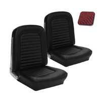 1966 Mustang Standard Sport Seat Upholstery Set w/ Bucket Seats (Front Only) Dark Red