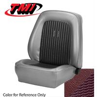 1968 Mustang Deluxe Sport Seat Upholstery Set w/ Low-Back Bucket Seats (Front Only) Dark Red