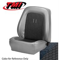 1968 Mustang Deluxe Sport Seat Upholstery Set w/ Low-Back Bucket Seats (Front Only) Black