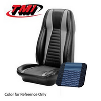 1972-73 Mustang Mach 1 Coupe Sport Seat Upholstery Set (Full Set) Dark Blue w/ Light Blue Stripes