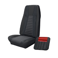 1972-73 Mustang Mach 1 Coupe Sport Seat Upholstery Set w/ No Stripe on Rear (Full Set) Black w/ Vermillion Stripes