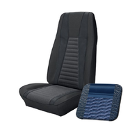 1972-73 Mustang Mach 1 Coupe Sport Seat Upholstery Set w/ No Stripe on Rear (Full Set) Medium Blue w/ Medium Blue Stripe