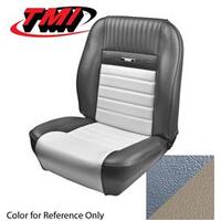 1964.5-64 Mustang Coupe Deluxe Pony Sports Seat Upholstery Set w/ Bucket Seats (Full Set) Blue/White