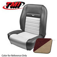 1964.5-64 Mustang Coupe Deluxe Pony Sports Seat Upholstery Set w/ Bucket Seats (Full Set) Emberglow/ Parch