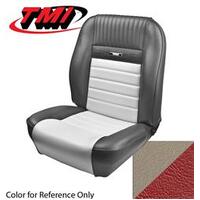 1964.5-64 Mustang Coupe Deluxe Pony Sports Seat Upholstery Set w/ Bucket Seats (Full Set) Bright Red/White