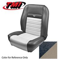 1964.5-64 Mustang Coupe Deluxe Pony Sports Seat Upholstery Set w/ Bucket Seats (Full Set) Black/White