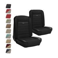 1964.5-64 Mustang Coupe Deluxe Pony Sports Seat Upholstery Set w/ Bucket Seats (Full Set) Dark Red