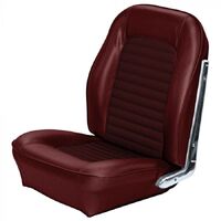 1966 Mustang Coupe Standard Sport Seat Upholstery Set w/ Bucket Seats (Full Set) Dark Red