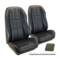 1970 Mustang Deluxe Sport-II Seat Upholstery Set w/ Bucket Seats (Front Only) Medium Ivy Green