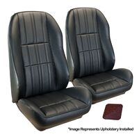 1971-73 Mustang Deluxe Sport-II Upholstery Set w/ Bucket Seats (Front Only) Dark Red