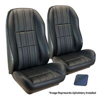 1971-73 Mustang Deluxe Sport-II Upholstery Set w/ Bucket Seats (Front Only) Medium Blue