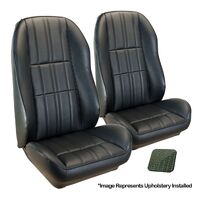 1971-73 Mustang Deluxe Sport-II Upholstery Set w/ Bucket Seats (Front Only) Medium Ivy Green