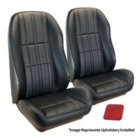 1971-73 Mustang Deluxe Sport-II Upholstery Set w/ Bucket Seats (Front Only) Vermillion