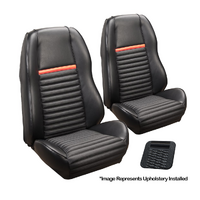 1969-70 Mach 1/Shelby Sport ll Upholstery Set w/ Hi Back Bucket Seats (Front Only) Black/Black Stripe