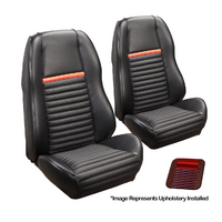 1969-70 Mach 1/Shelby Sport ll Upholstery Set w/ Hi Back Bucket Seats (Front Only) Dark Red/ Dark Red Stripe