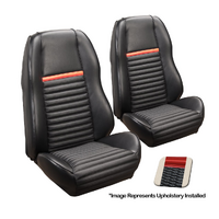 1969-70 Mach 1/Shelby Sport ll Upholstery Set w/ Hi Back Bucket Seats (Front Only) White/Red Stripe