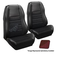 1970 Mustang Coupe Standrd Sport-II Seat Upholstery Set w/ Bucket Seats (Full Set) Dark Red