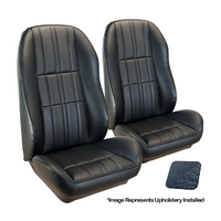 1971 Mustang Coupe Deluxe Sport-II Seat Upholstery Set w/ Comfortweave Lower Inserts (Full Set) Dark Blue