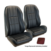 1971 Mustang Coupe Deluxe Sport-II Seat Upholstery Set w/ Comfortweave Lower Inserts (Full Set) Dark Red