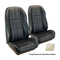 1971 Mustang Coupe Deluxe Sport-II Seat Upholstery Set w/ Comfortweave Lower Inserts (Full Set) White