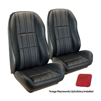 1971 Mustang Coupe Deluxe Sport-II Seat Upholstery Set w/ Comfortweave Lower Inserts (Full Set) Vermillion