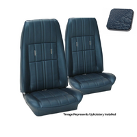 1972-73 Mustang Coupe Deluxe Sport Seat Upholstery Set (Full Set) Medium Blue