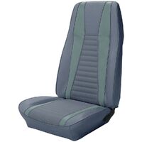 1971-73 Mustang Mach 1 Convertible Upholstery Set - Stripes (Rear Only) Medium Blue w/ Light Blue Stripes