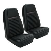 1969 Mustang Mach 1/Shelby Convertible Upholstery Set (Rear Only) Black w/ Gray Stripe