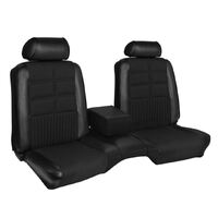 1969 Mustang Convertible Deluxe/Grande Upholstery Set (Rear Only) Black w/ Black Tweed