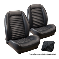 1966 Mustang Convertible Standard Sport ll Seats Upholstery Set w/ Bucket Seats (Full Set) Black