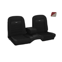 1964.5-66 Mustang Fastback Deluxe Pony Upholstery Set (Rear Only) Red