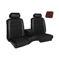 1969 Mustang Sportsroof Deluxe/Grande Upholstery Set w/ Bench Seat (Full Set) Dark Red w/ Kiwi Grain Inserts