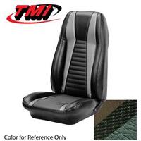 1971-73 Mustang Mach 1 Sportsroof Sport Seat Upholstery Set (Full Set) Medium Green w/ Medium Green Stripes