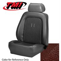 1969 Mustang Fastback Standard Sport Seat Upholstery w/ Low Back Bucket Seats (Full Set) Dark Red