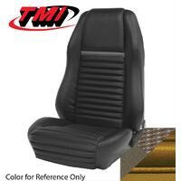 1969-70 Mustang Mach 1/Shelby Fastback Sport Seat Upholstery Set w/ Hi-Back Bucket Seats (Full Set) Nugget Gold w/ Nugget Gold Stripe