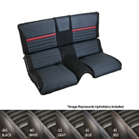 1971 Mach 1 Coupe Sport R Upholstery Set (Rear Only) OE Vinyl, Grey Stripes, Red Stitching