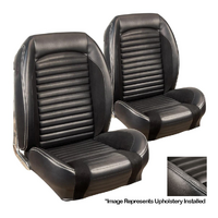 1966 Mustang Coupe Standard Sport-R Series Upholstery Set w/ Bucket Seats (Full Set) Black Stitching