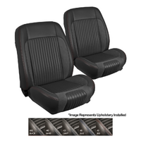 1968-69 Mustang Coupe Standard Sport-R Series Upholstery Set w/ Bucket Seats (Full Set) Black Stitching