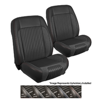 1968-69 Mustang Coupe Standard Sport-R Series Upholstery Set w/ Bucket Seats (Full Set) Red Stitching