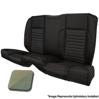 1967 Mustang Coupe Standard Sport II Kit Rear Seat Upholstery Set w/ Sports Foam (No Console) Ivy Gold/White