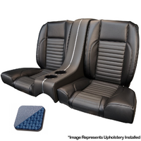 1966 Mustang Coupe Standard Rear Sport II Kit Seat Upholstery Set w/ Sport Foam (With Console) Blue