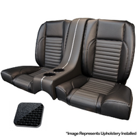 1966 Mustang Coupe Standard Rear Sport II Kit Seat Upholstery Set w/ Sport Foam (With Console) Black