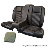 1967 Mustang Coupe Standard Sport II Kit Rear Seat Upholstery Set w/ Sports Foam (With Console) Ivy Gold/White