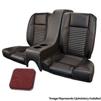 1967 Mustang Coupe Standard Sport II Kit Rear Seat Upholstery Set w/ Sports Foam (With Console) Red Metallic