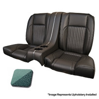 1968 Mustang Coupe Standard Sport II Rear Seat Upholstery Set w/ Sports Foam (with Console) Turquoise