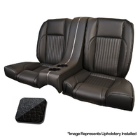 1968 Mustang Coupe Standard Sport II Rear Seat Upholstery Set w/ Sports Foam (with Console) Black